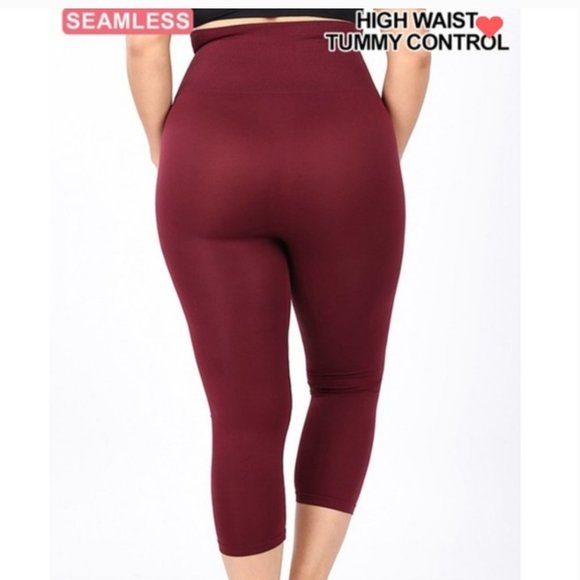 PLUS SIZE high waist tummy control capri leggings 3X - Picture 3 of 3